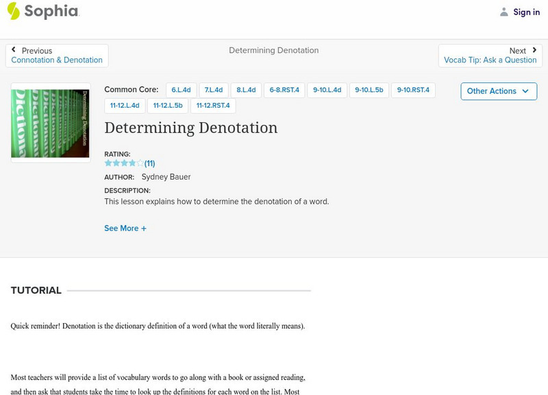 Sophia: Determining Denotation Handout Sophia: Determining Denotation Handout