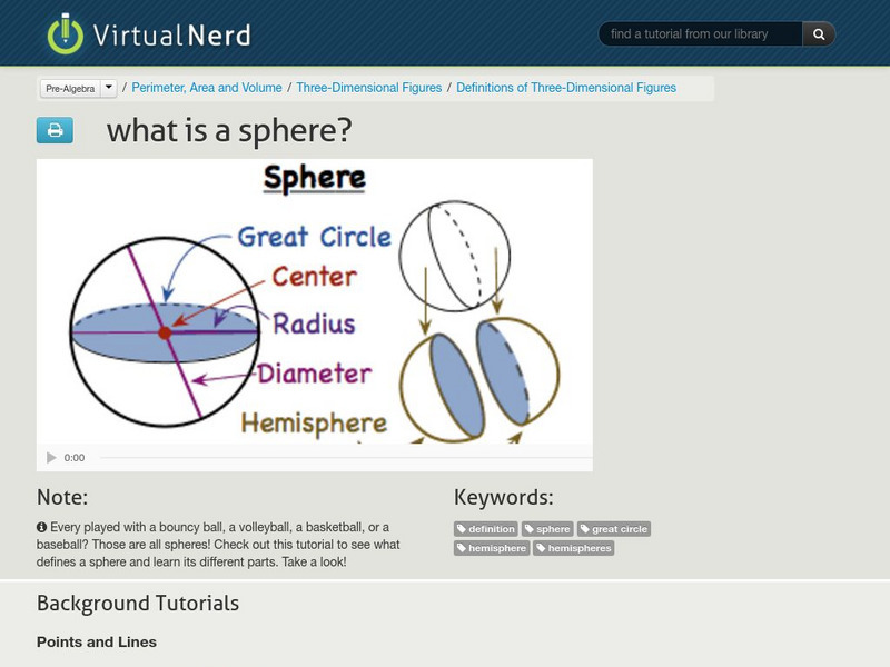 Virtual Nerd: What Is a Sphere? Instructional Video