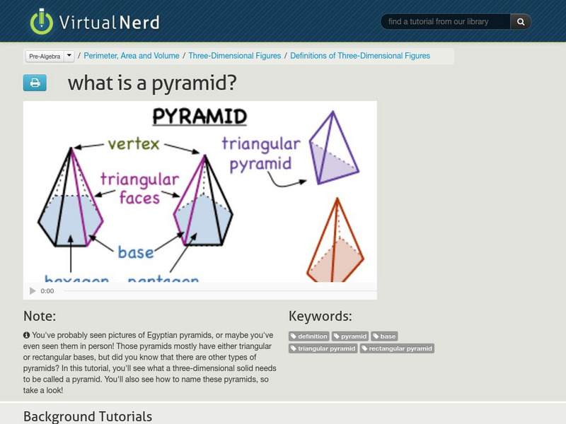 Virtual Nerd: What Is a Pyramid? Instructional Video Virtual Nerd: What Is a Pyramid? Instructional Video