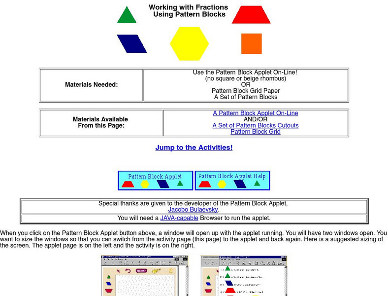 Working With Fractions Using Pattern Blocks Activity Working With Fractions Using Pattern Blocks Activity