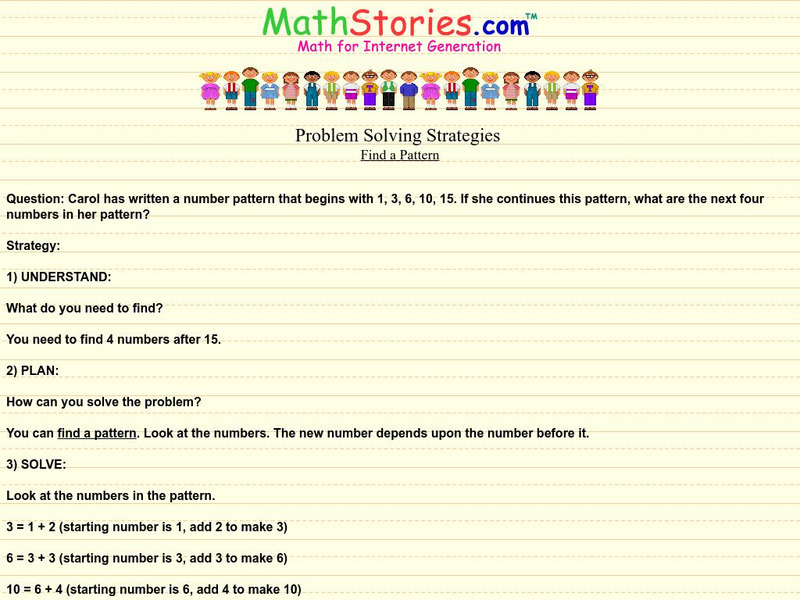 Math Stories: Finding a Pattern Activity