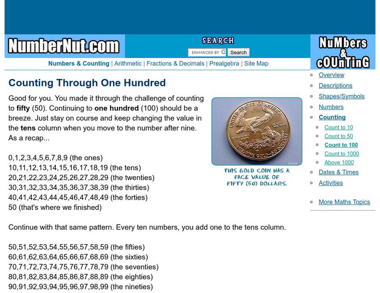 Number Nut: Counting Through One Hundred Unit Plan Number Nut: Counting Through One Hundred Unit Plan