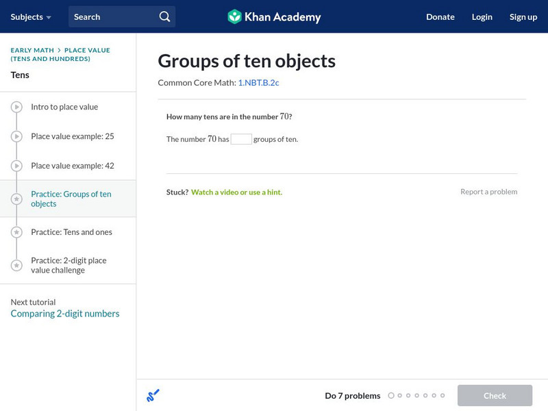 Khan Academy: Groups of Ten Objects Unknown Type Khan Academy: Groups of Ten Objects Unknown Type