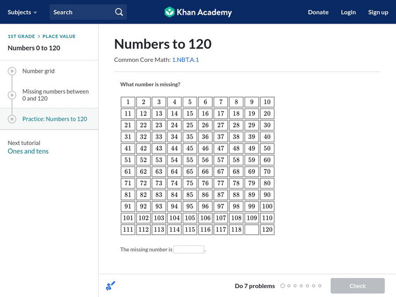 Khan Academy: Numbers to 120 Unit Plan Khan Academy: Numbers to 120 Unit Plan