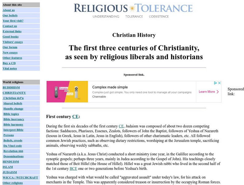 Religious Tolerance: Christian History Website Religious Tolerance: Christian History Website
