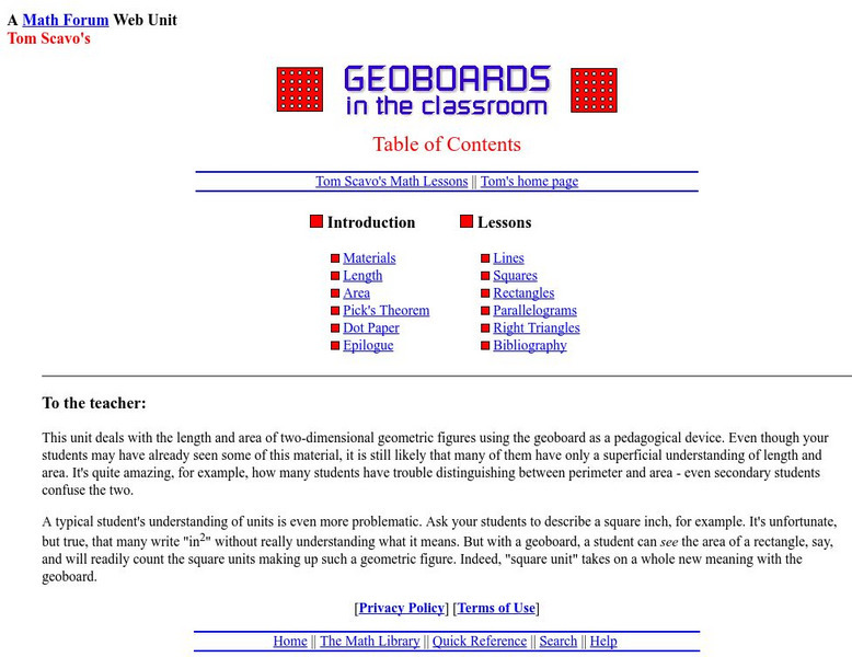 The Math Forum: Using Geoboards in the Classroom Professional Doc The Math Forum: Using Geoboards in the Classroom Professional Doc