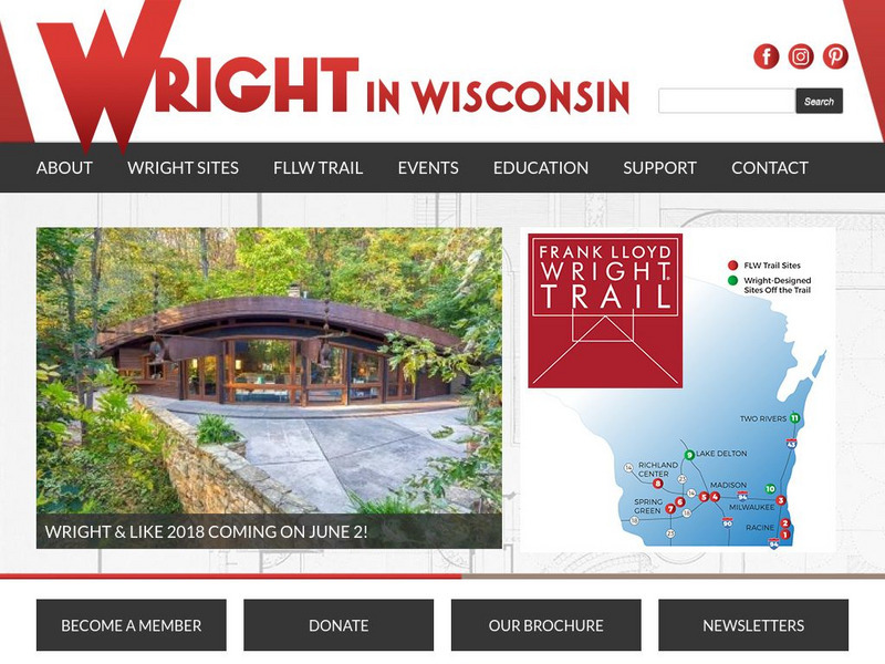 Frank Lloyd Wright Wisconsin Heritage Tourism Program Website Frank Lloyd Wright Wisconsin Heritage Tourism Program Website