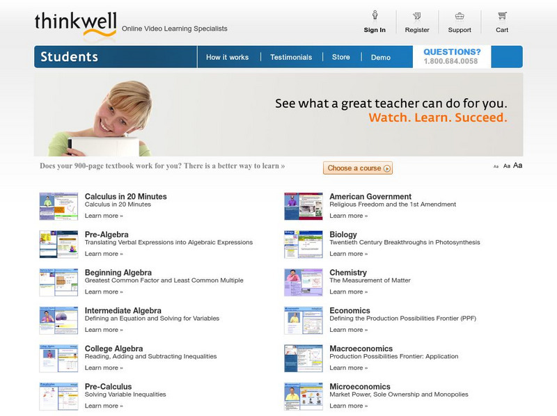 Thinkwell | Students | Demos Instructional Video Thinkwell | Students | Demos Instructional Video