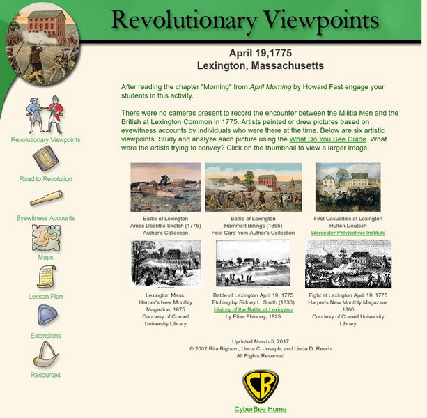 Cyberbee: Revolutionary Viewpoints Activity Cyberbee: Revolutionary Viewpoints Activity