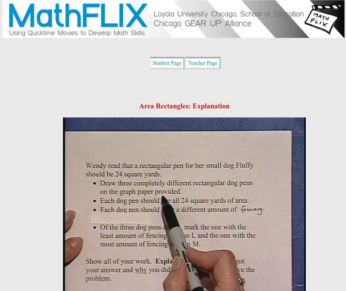 Math Flix: Extended Response: Area Rectangle Explanation Instructional Video Math Flix: Extended Response: Area Rectangle Explanation Instructional Video