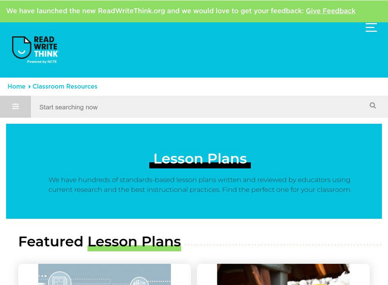 Read Write Think: Classroom Resources: Lesson Plans Lesson Plan Read Write Think: Classroom Resources: Lesson Plans Lesson Plan