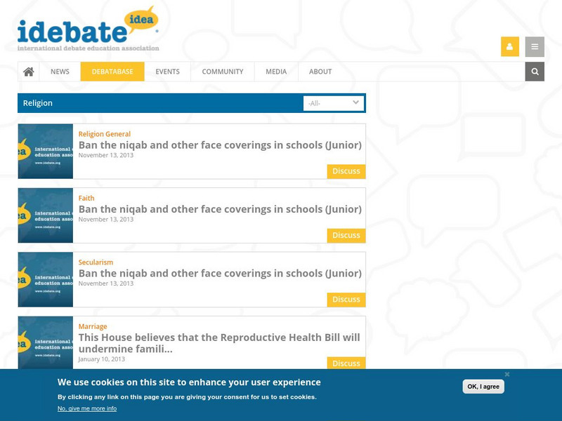 International Debate Education Association: Debates: Religion Website International Debate Education Association: Debates: Religion Website