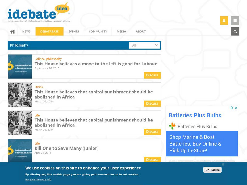 International Debate Education Association: Debates: Philosophy Website International Debate Education Association: Debates: Philosophy Website