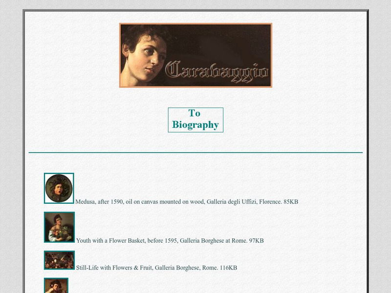 Carol Gerten Fine Arts: Caravaggio Handout Carol Gerten Fine Arts: Caravaggio Handout