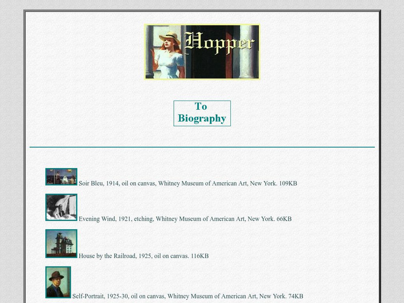 Carol Gerten Fine Arts: Edward Hopper Handout Carol Gerten Fine Arts: Edward Hopper Handout