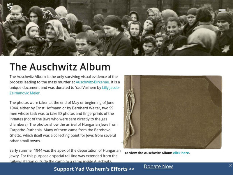 Yad Vashem: The Auschwitz Album Activity Yad Vashem: The Auschwitz Album Activity