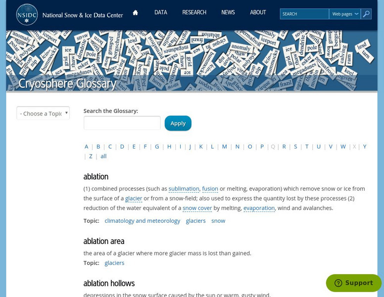Nsidc: Snow Glossary Handout Nsidc: Snow Glossary Handout