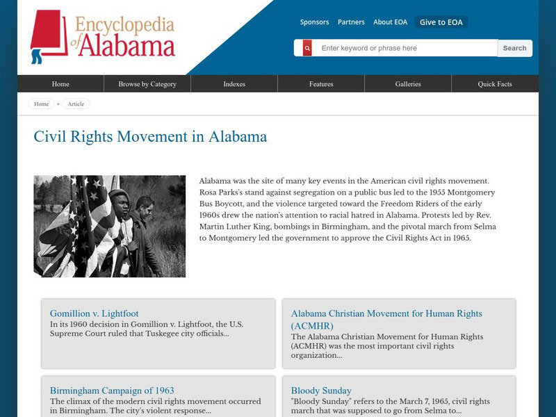 Encyclopedia of Alabama: Civil Rights Movement in Alabama Handout