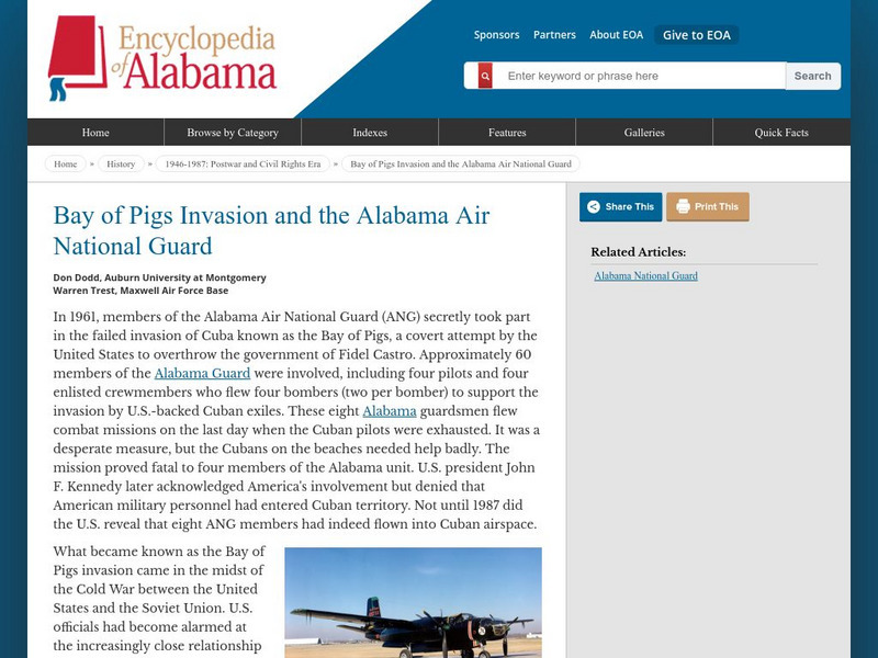 Encyclopedia of Alabama: Bay of Pigs Invasion and the Ang Handout