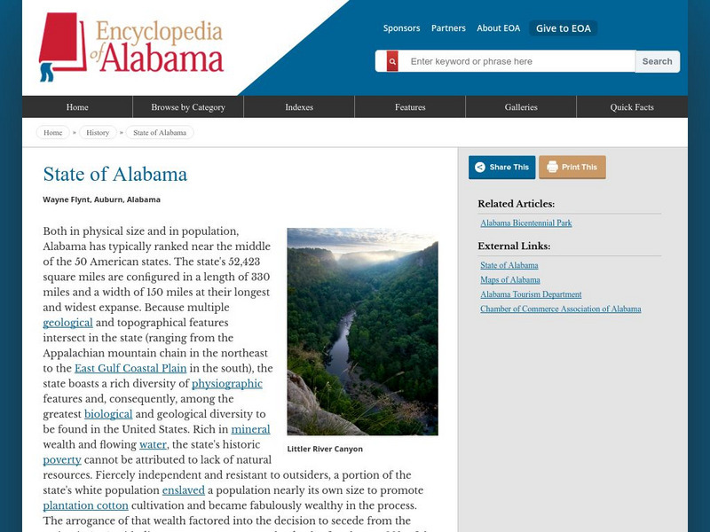 Encyclopedia of Alabama: Alabama Handout