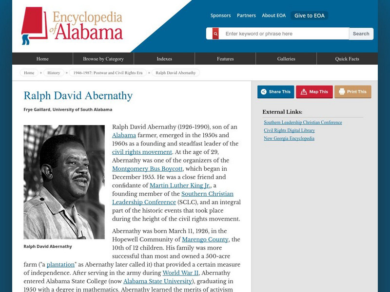 Encyclopedia of Alabama: Ralph David Abernathy Handout Encyclopedia of Alabama: Ralph David Abernathy Handout