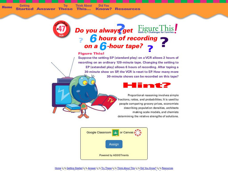 Nctm: Figure This: Vcr Activity