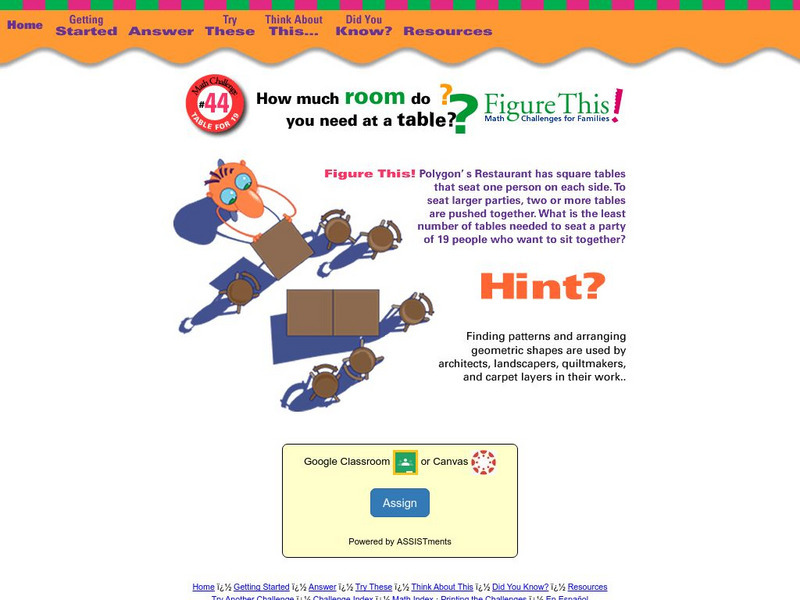 Nctm: Figure This: Table for 19 (Pdf) Activity Nctm: Figure This: Table for 19 (Pdf) Activity