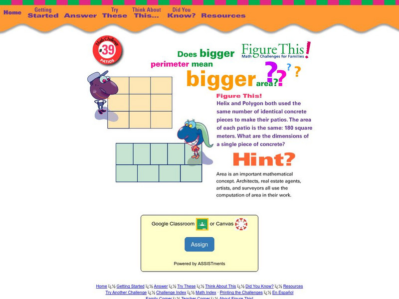 Nctm: Figure This: Patios Activity Nctm: Figure This: Patios Activity