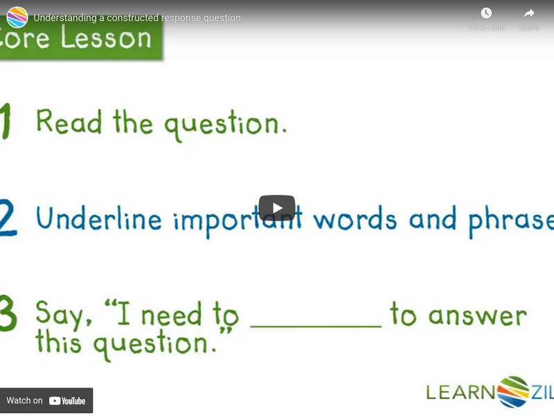 Learn Zillion: Understanding a Constructed Response Question Instructional Video