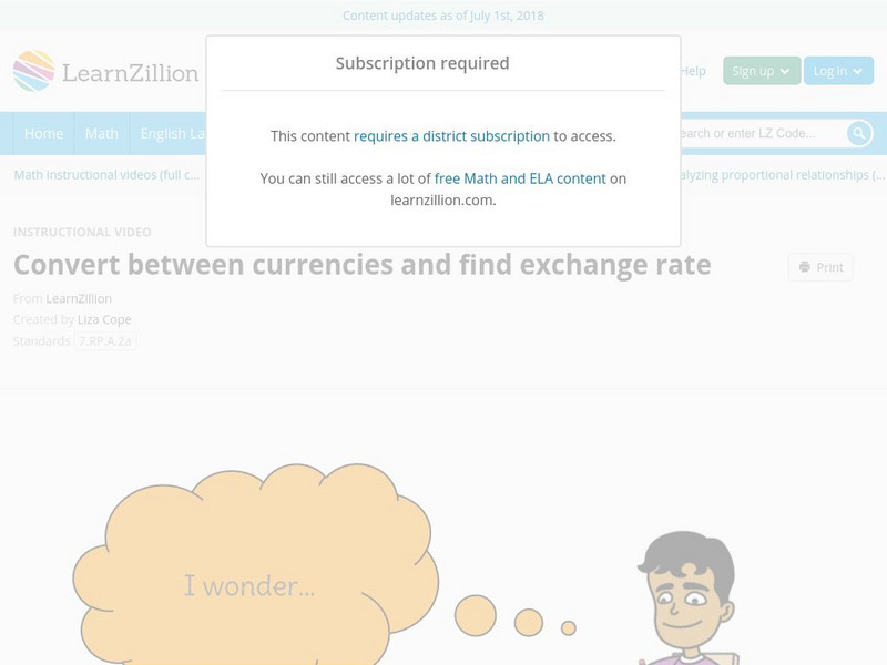 Learn Zillion: Convert Between Currencies and Find Exchange Rate Instructional Video Learn Zillion: Convert Between Currencies and Find Exchange Rate Instructional Video