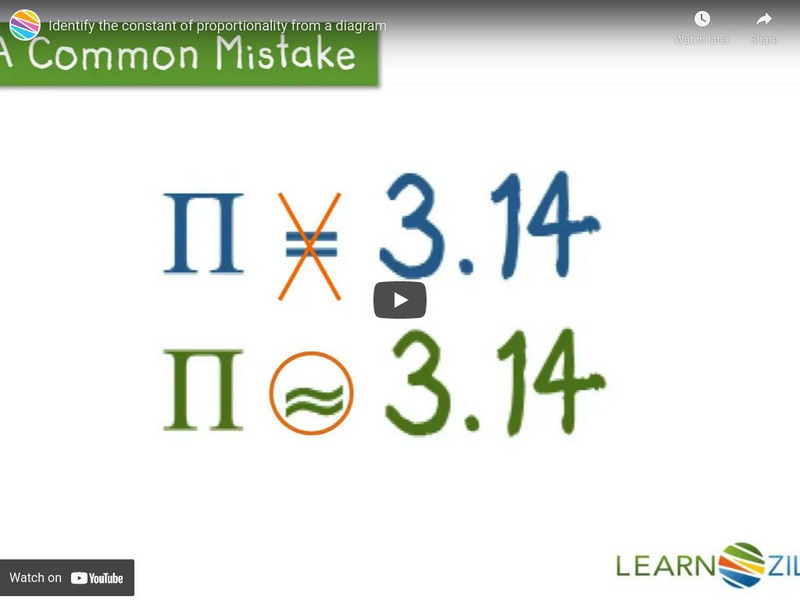 Learn Zillion: Identify the Constant of Proportionality From a Diagram Instructional Video Learn Zillion: Identify the Constant of Proportionality From a Diagram Instructional Video