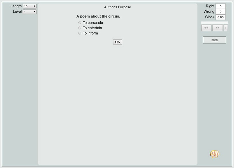 That Quiz: Author's Purpose Unknown Type