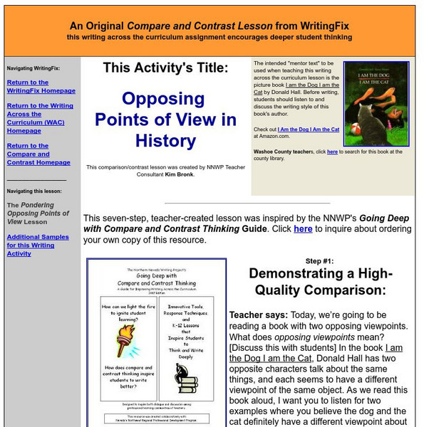 Writing Fix: Compare and Contrast Lesson: Opposing Points of View in History Lesson Plan