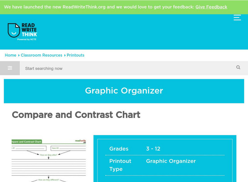 Read Write Think: Compare and Contrast Map Graphic Read Write Think: Compare and Contrast Map Graphic