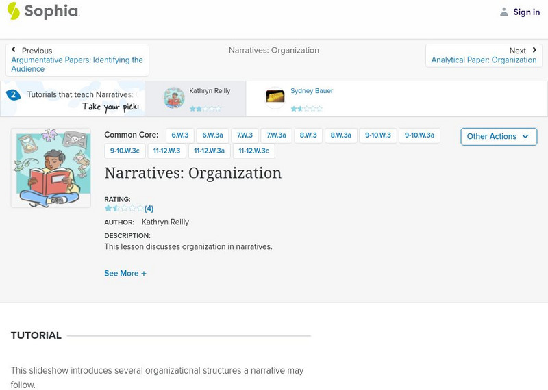 Sophia: Narratives: Organization PPT Sophia: Narratives: Organization PPT