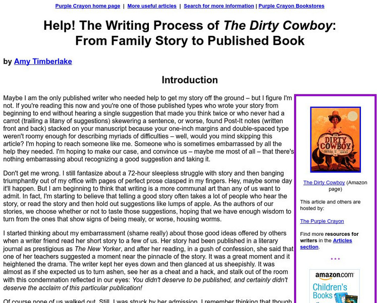 The Purple Crayon: The Writing & Publishing Process Article The Purple Crayon: The Writing & Publishing Process Article