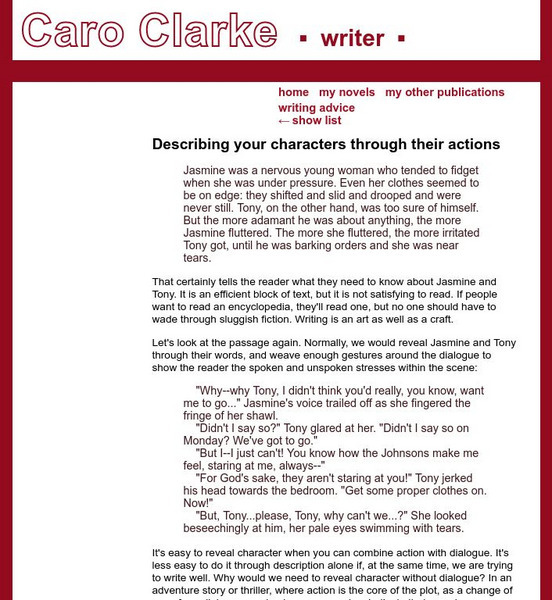 Describing Your Characters Through Their Actions Article Describing Your Characters Through Their Actions Article