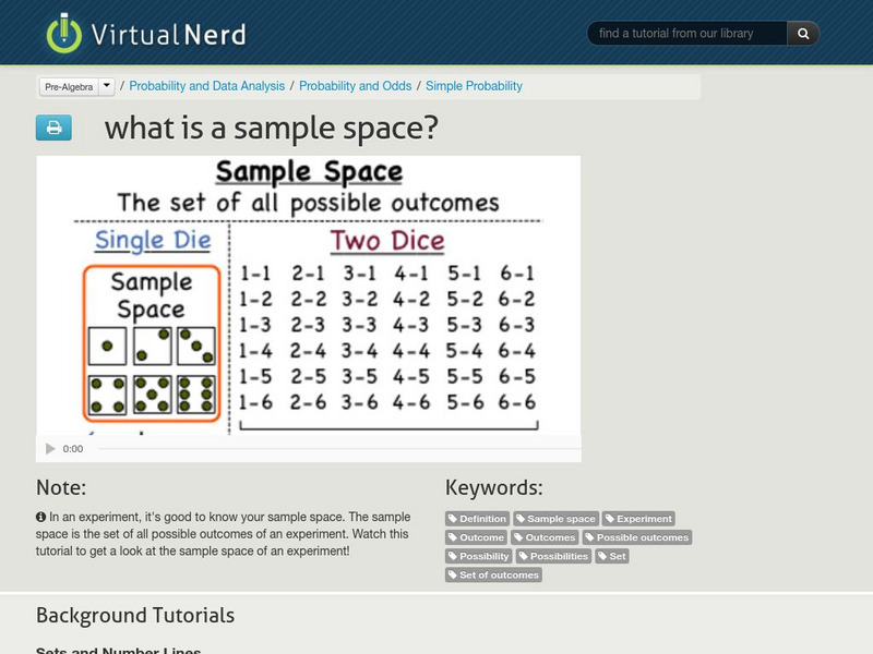 Virtual Nerd: What Is a Sample Space? Instructional Video