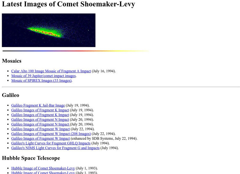 Nasa: Comet Shoemaker Levy Graphic