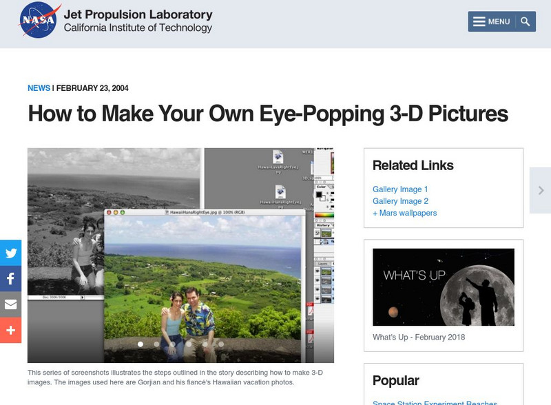 Nasa: How to Make Your Own Eye Popping 3 D Pictures Activity Nasa: How to Make Your Own Eye Popping 3 D Pictures Activity