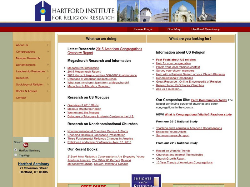 Hartford Institute for Religion Research: The Sociological Study of Religion Website
