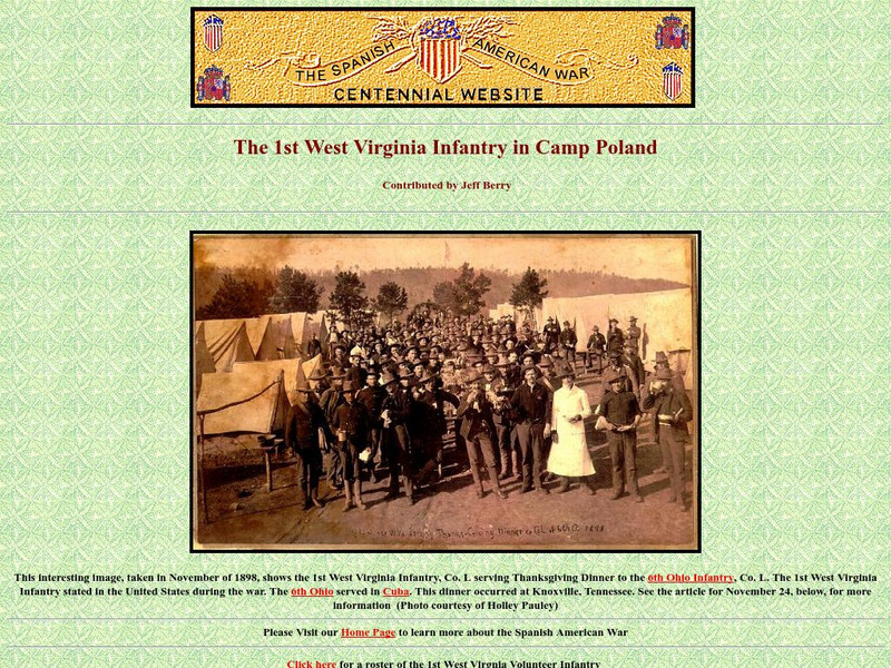 Spanish American War Centennial: The 1st West Virginia Infantry in Camp Primary