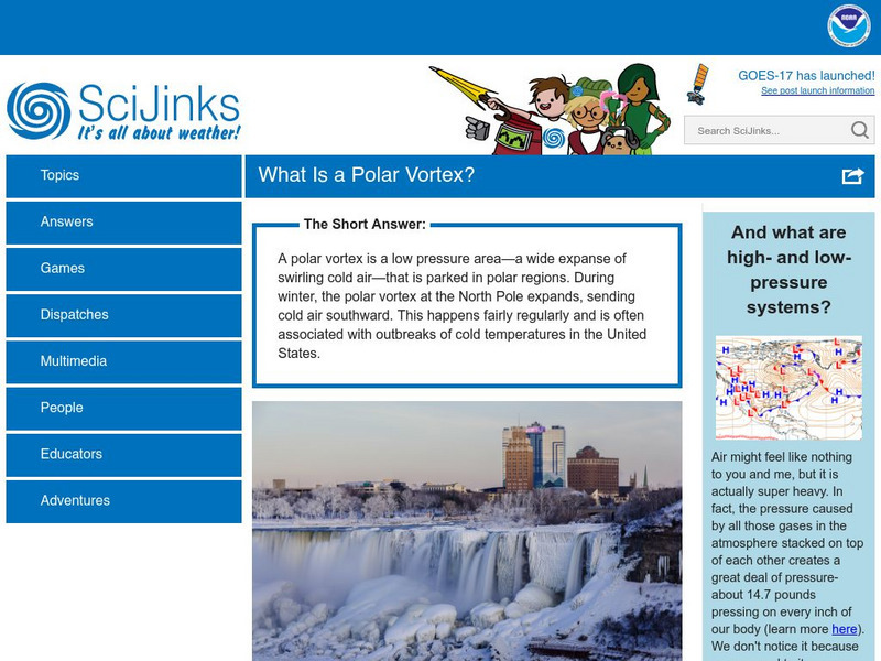 Nasa: Sci Jinks: What Is a Polar Vortex? Website Nasa: Sci Jinks: What Is a Polar Vortex? Website