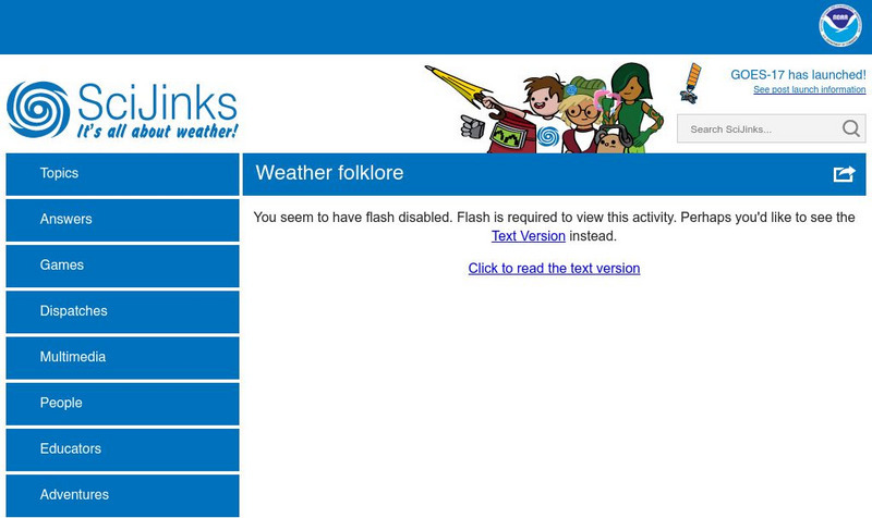 Nasa: Sci Jinks: Weather Folklore Interactive Nasa: Sci Jinks: Weather Folklore Interactive