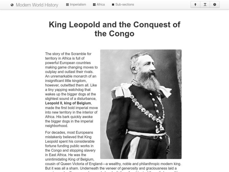 Modern World History: King Leopold and the Conquest of the Congo Website Modern World History: King Leopold and the Conquest of the Congo Website