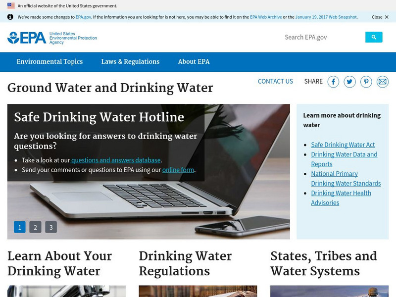 Epa: Ground Water and Drinking Water Website Epa: Ground Water and Drinking Water Website