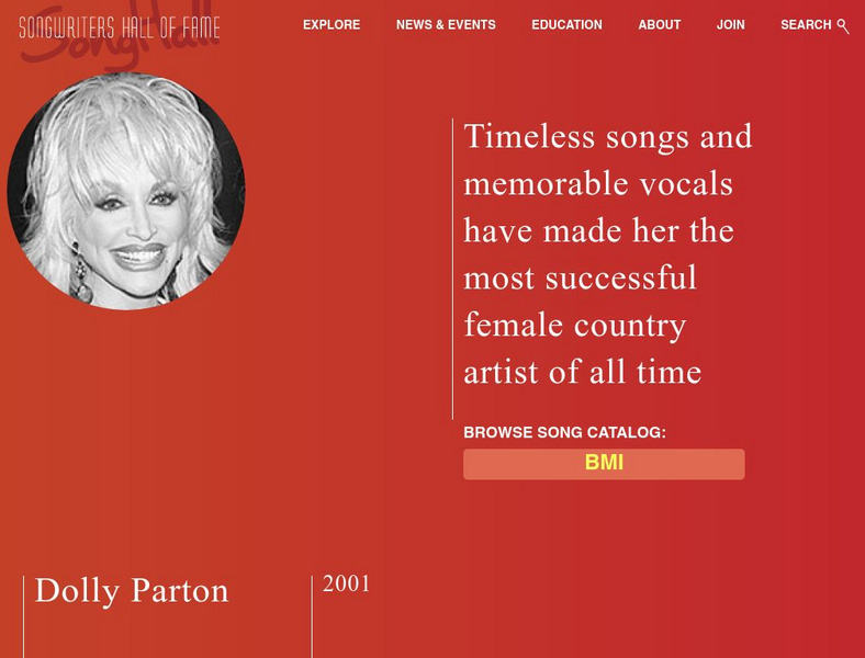 Songwriters Hall of Fame: Dolly Parton Handout Songwriters Hall of Fame: Dolly Parton Handout
