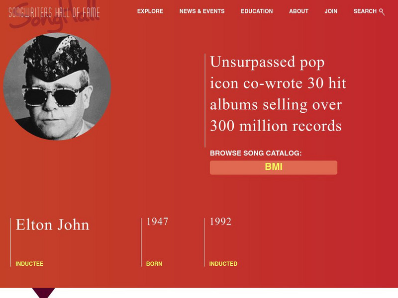 Songwriters Hall of Fame: Sir Elton John Handout