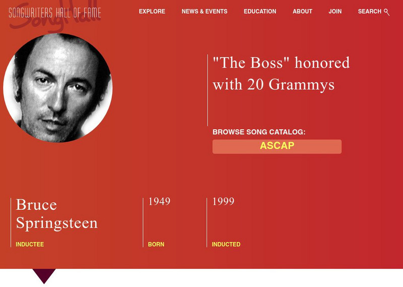 Songwriters Hall of Fame: Bruce Springsteen Handout