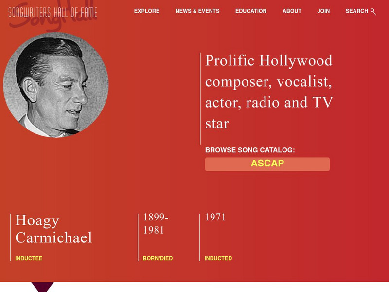 Songwriters Hall of Fame: Hoagy Carmichael Handout